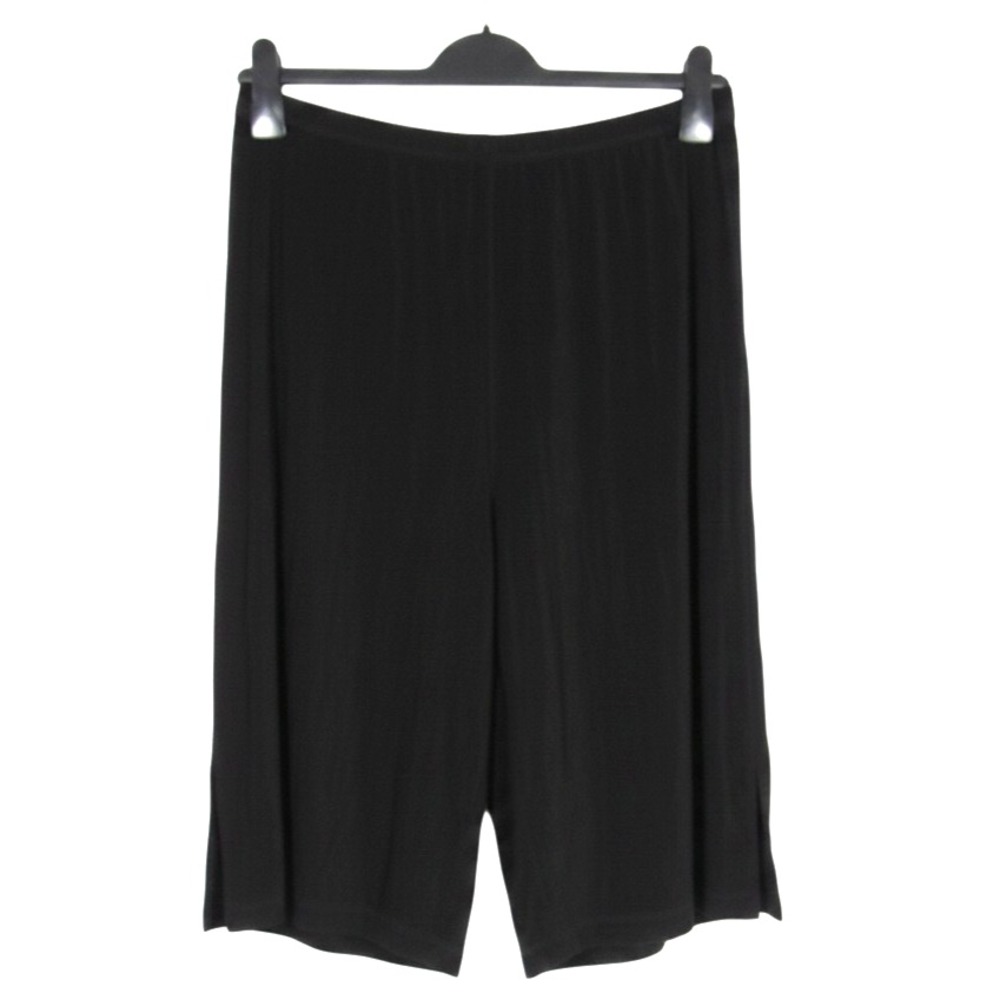 CHICO'S TRAVELERS Black SLINKY KNIT High-Waisted WIDE LEG 15" Cropped PANTS 3/XL
